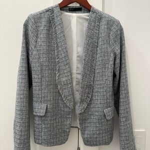 Gibson Blue Gray Tweed Women's Blazer, XS